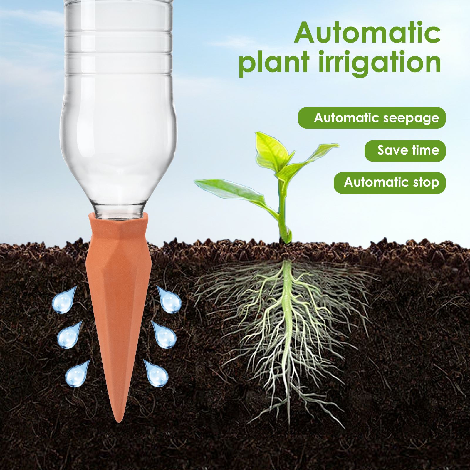 8Pcs Self Watering Stakes Red  - Self Watering Insert のレビューと価格