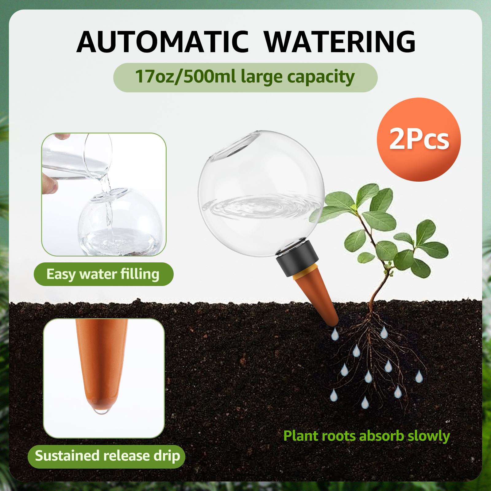 2/4Pcs 500ML Automatic Drip Ir - Self Watering Insert のレビューと価格