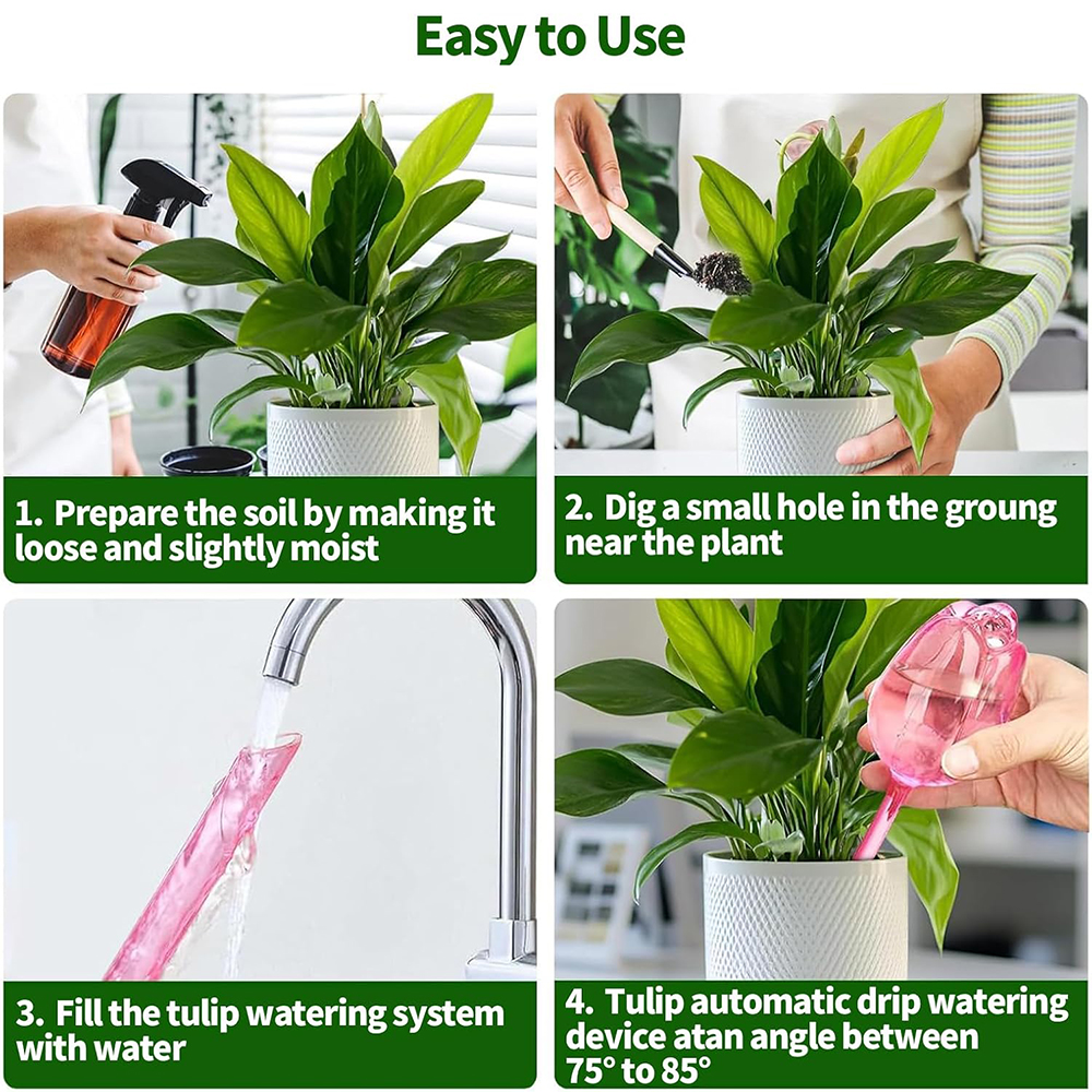 2/4pcs Tulip-Shaped Self-Water - Self Watering Insert のレビューと価格