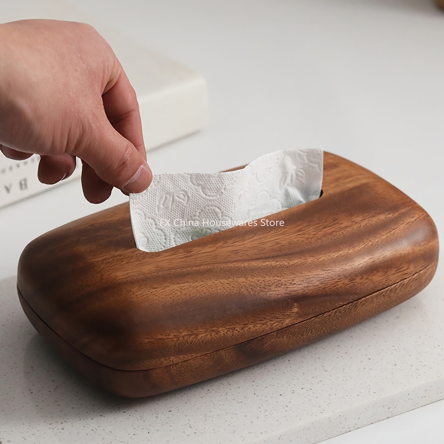 Walnut Wood Tissue Box Cover H - Agar Tissue Culture のレビューと価格