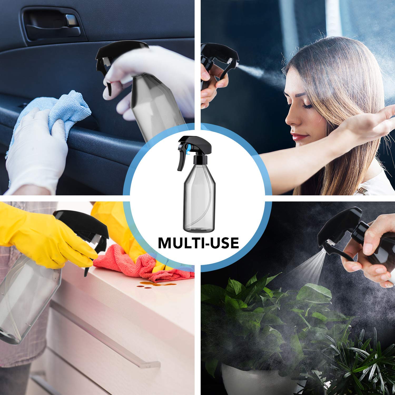 3Pack Spray Bottle, 10oz Plast - Misting Bottle Fine のレビューと価格