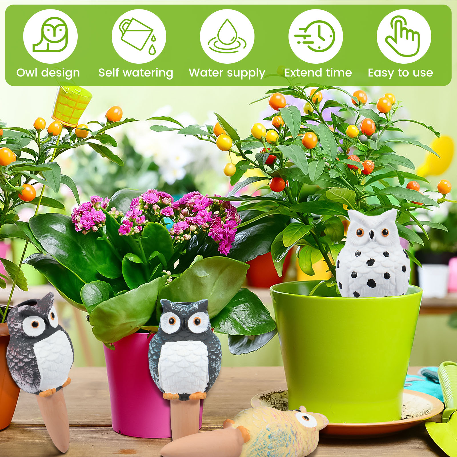 4Pcs Self-Watering Spikes Dive - Self Watering Insert のレビューと価格