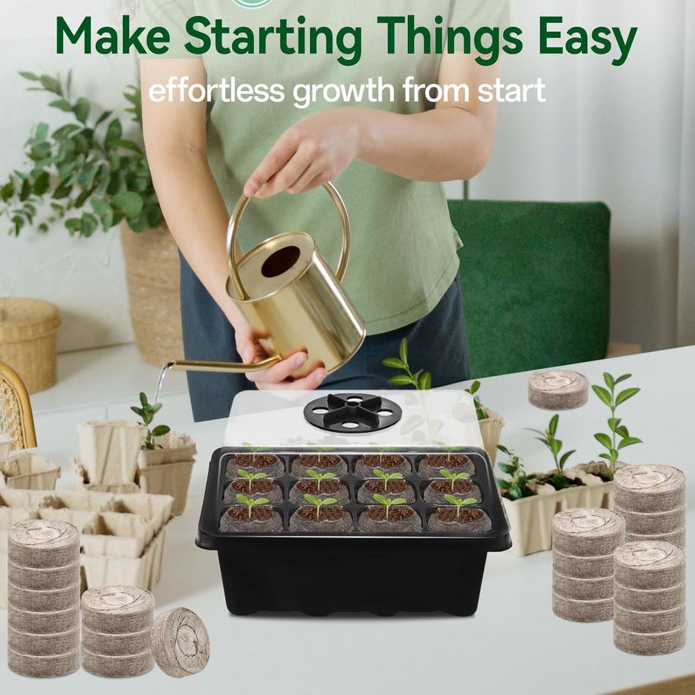 4 Pack Seed Starter Tray with  - Peat Pellet Tray のレビューと価格