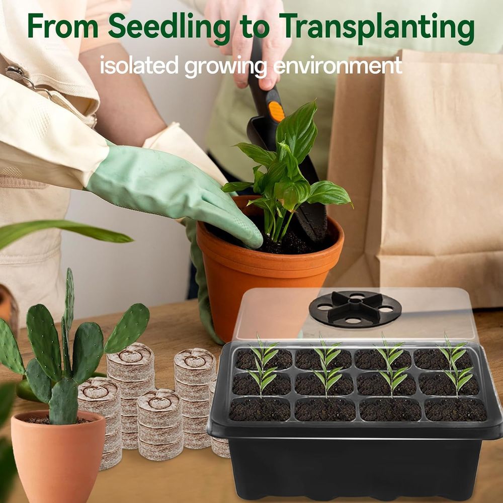 4 Pack Seed Starter Tray with  - Peat Pellet Tray のレビューと価格