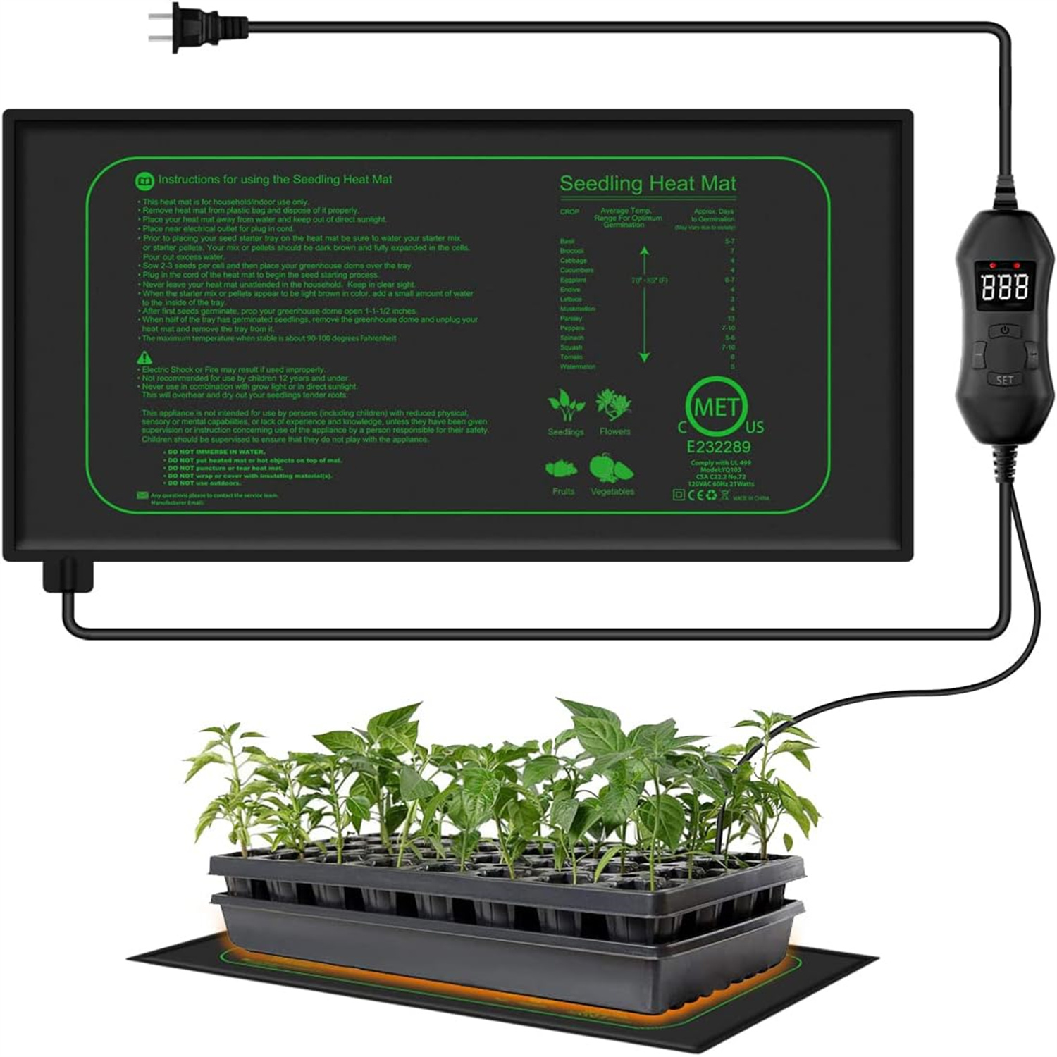 Seedling Heat Mat With Digital - Rooting Gel Clone のレビューと価格