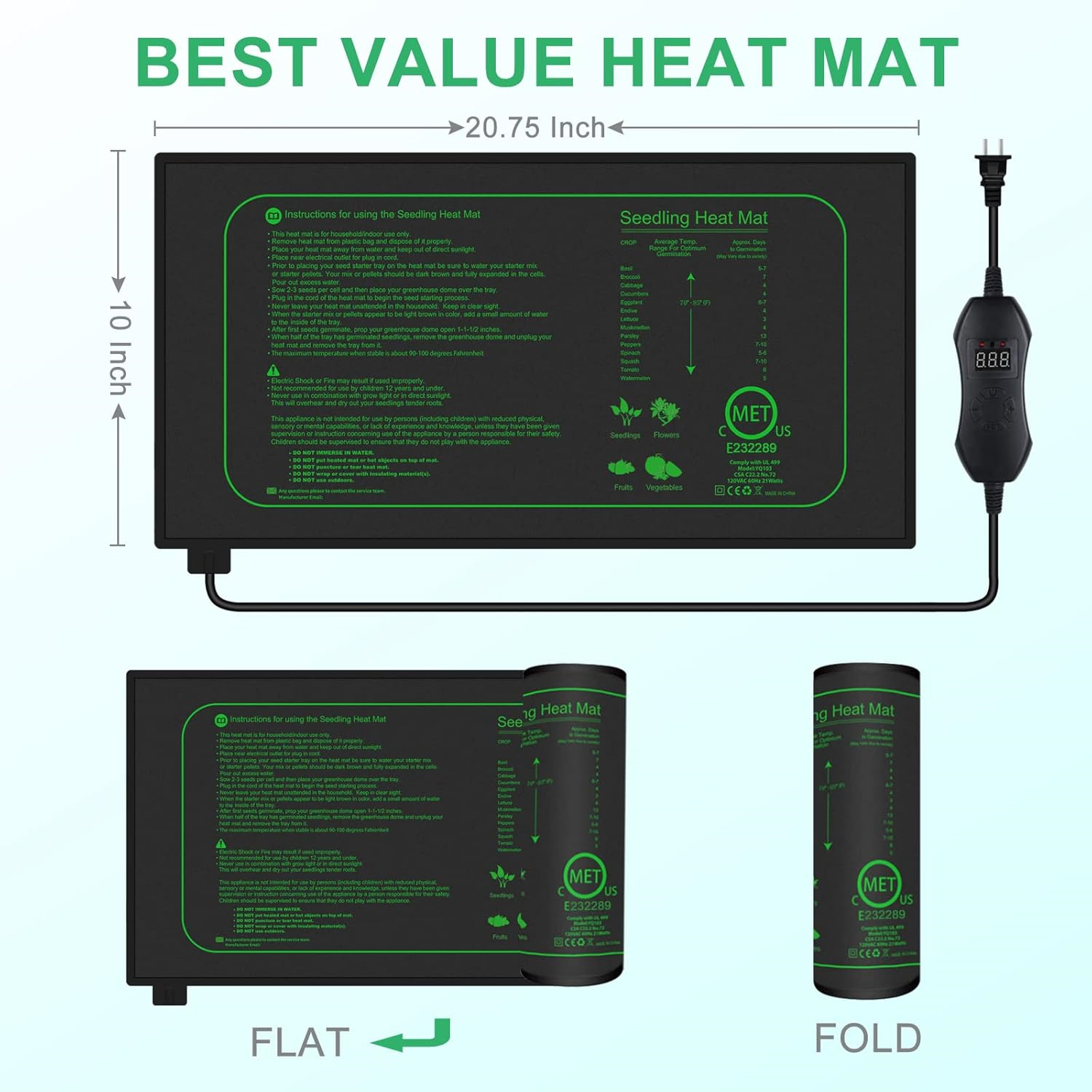 Seedling Heat Mat With Digital - Rooting Gel Clone のレビューと価格