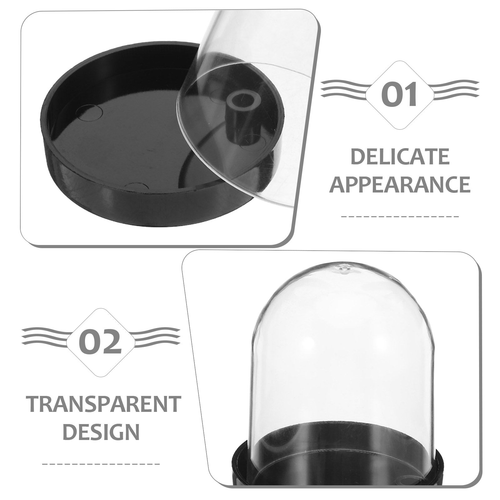 4Pcs Clear Micro Landscape Dom - Plastic Dome Clear のレビューと価格