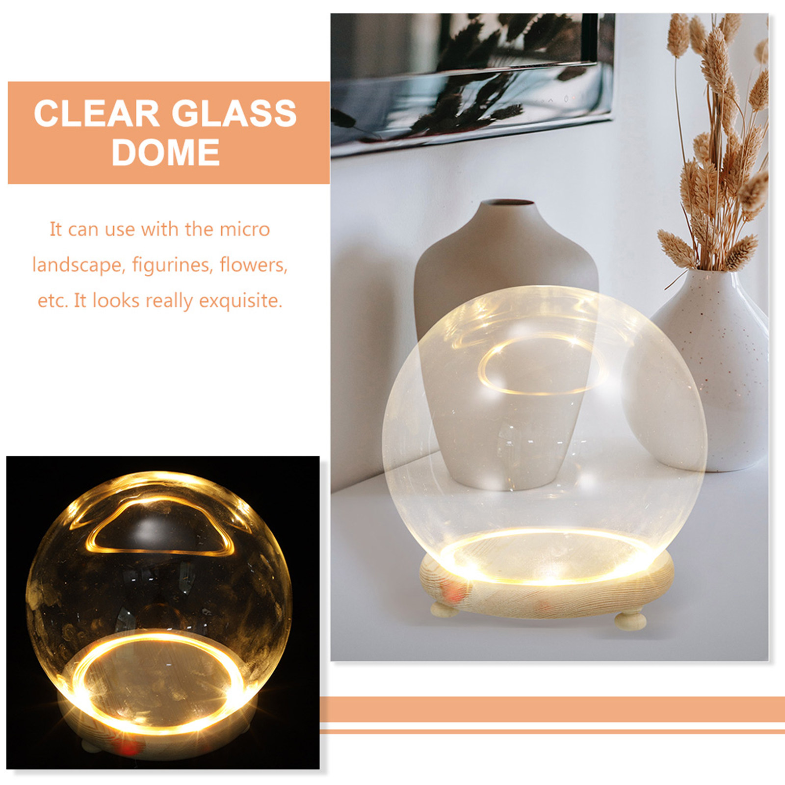 Clear Glass Dome Display Case  - Plastic Dome Clear のレビューと価格