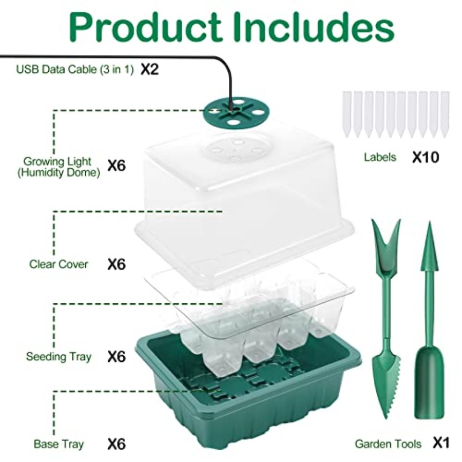 Seed Starter Tray with Light,  - Humidity Dome Kit のレビューと価格