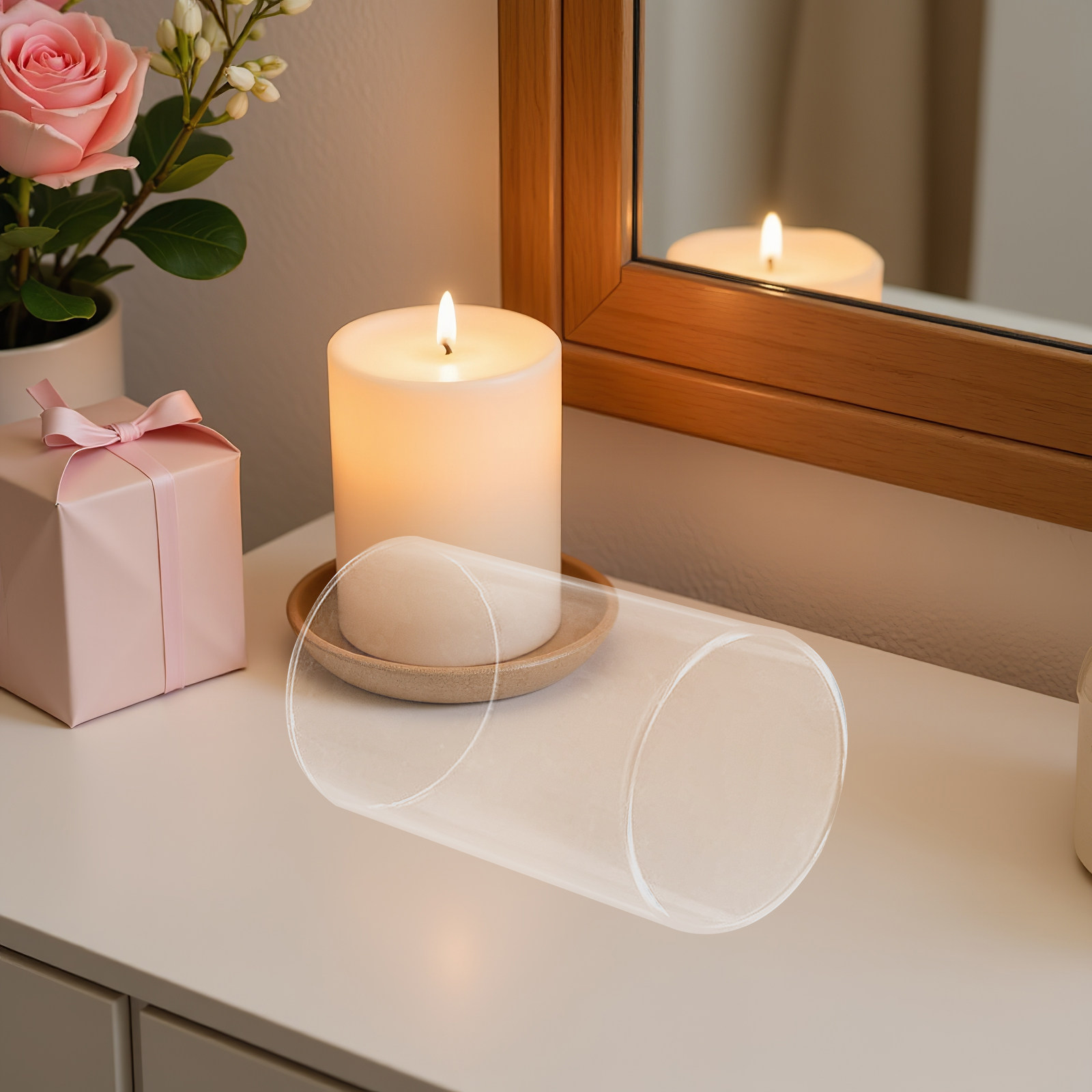 Clear Glass Cylinder Cover Tra - Plastic Dome Clear のレビューと価格